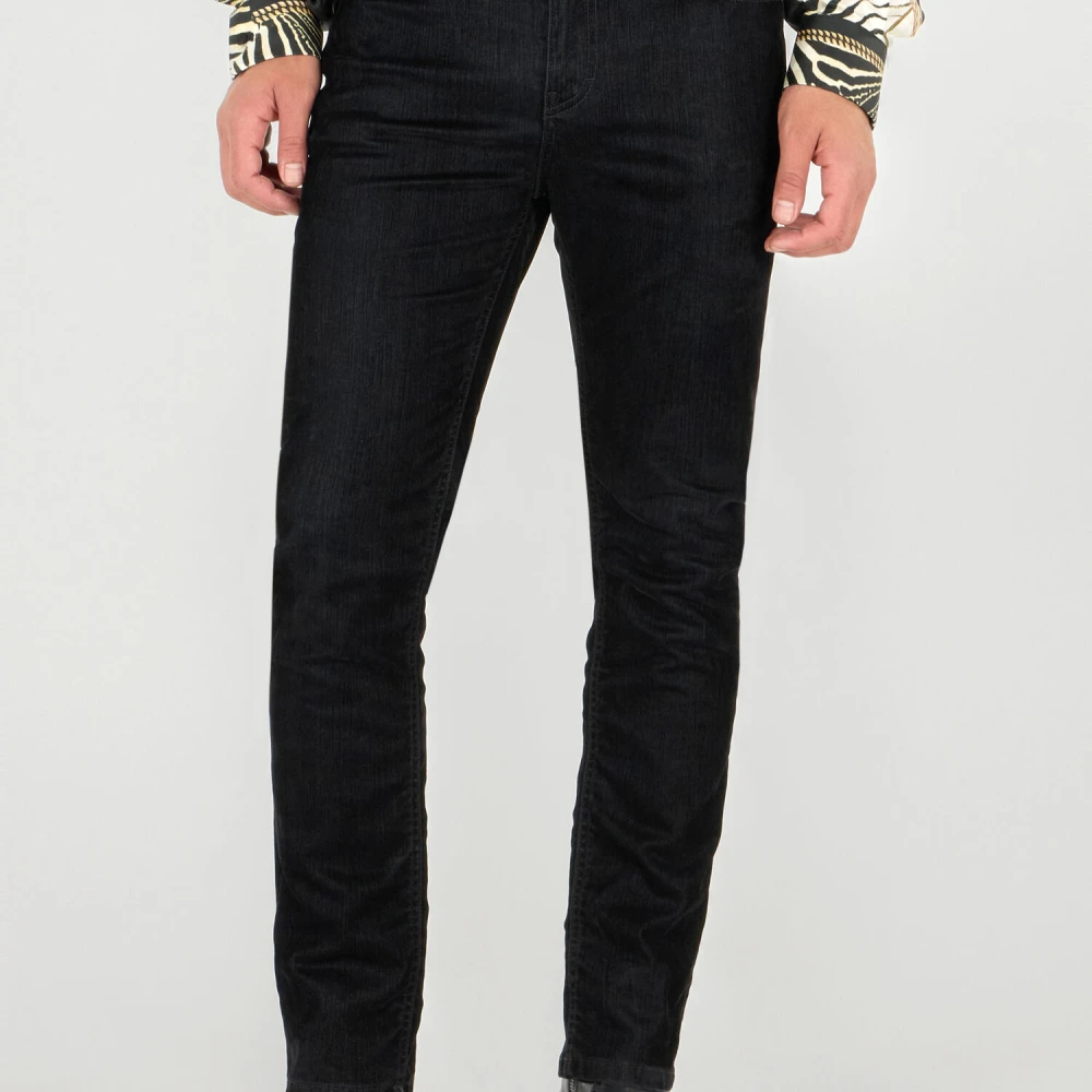 Roberto Cavalli Klassieke Jeans met Mid-rise Design Black Heren
