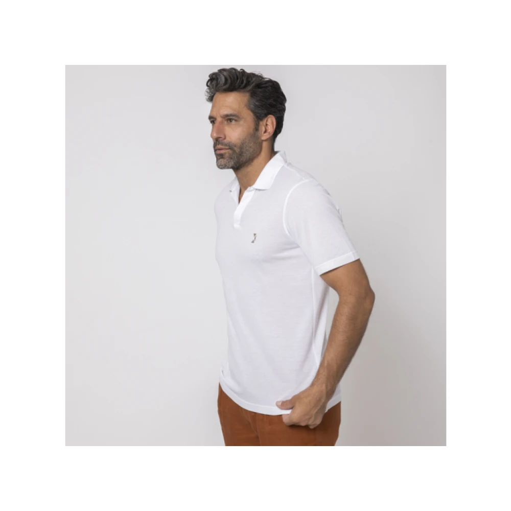 Gran Sasso Wit Polo Shirt White Heren