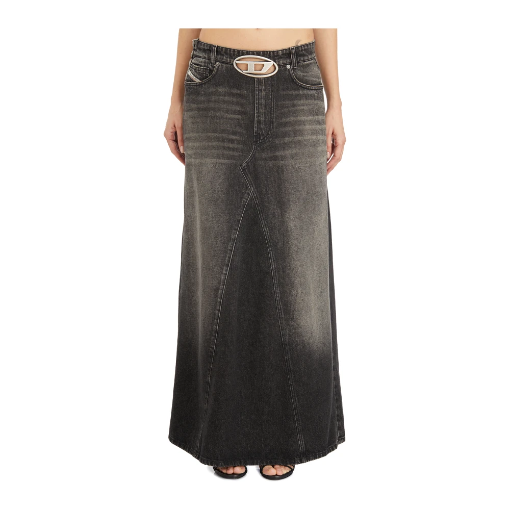 Diesel Lange Denim Rok Blue Dames