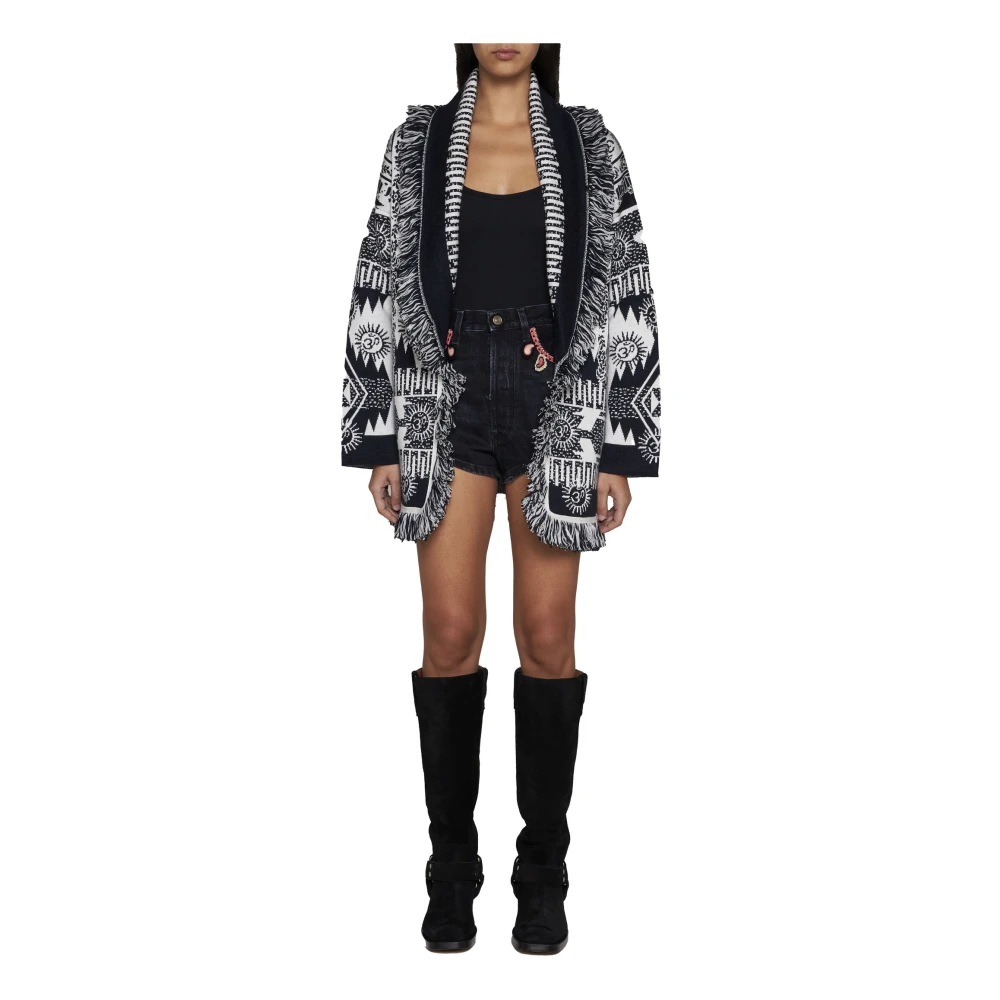 Alanui Zwarte Denim Energie Shorts Black Dames