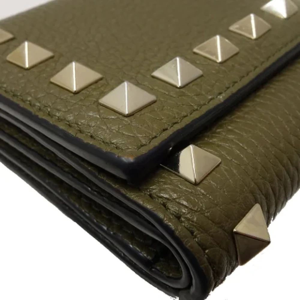 Valentino Vintage Pre-owned Leather wallets Green Dames