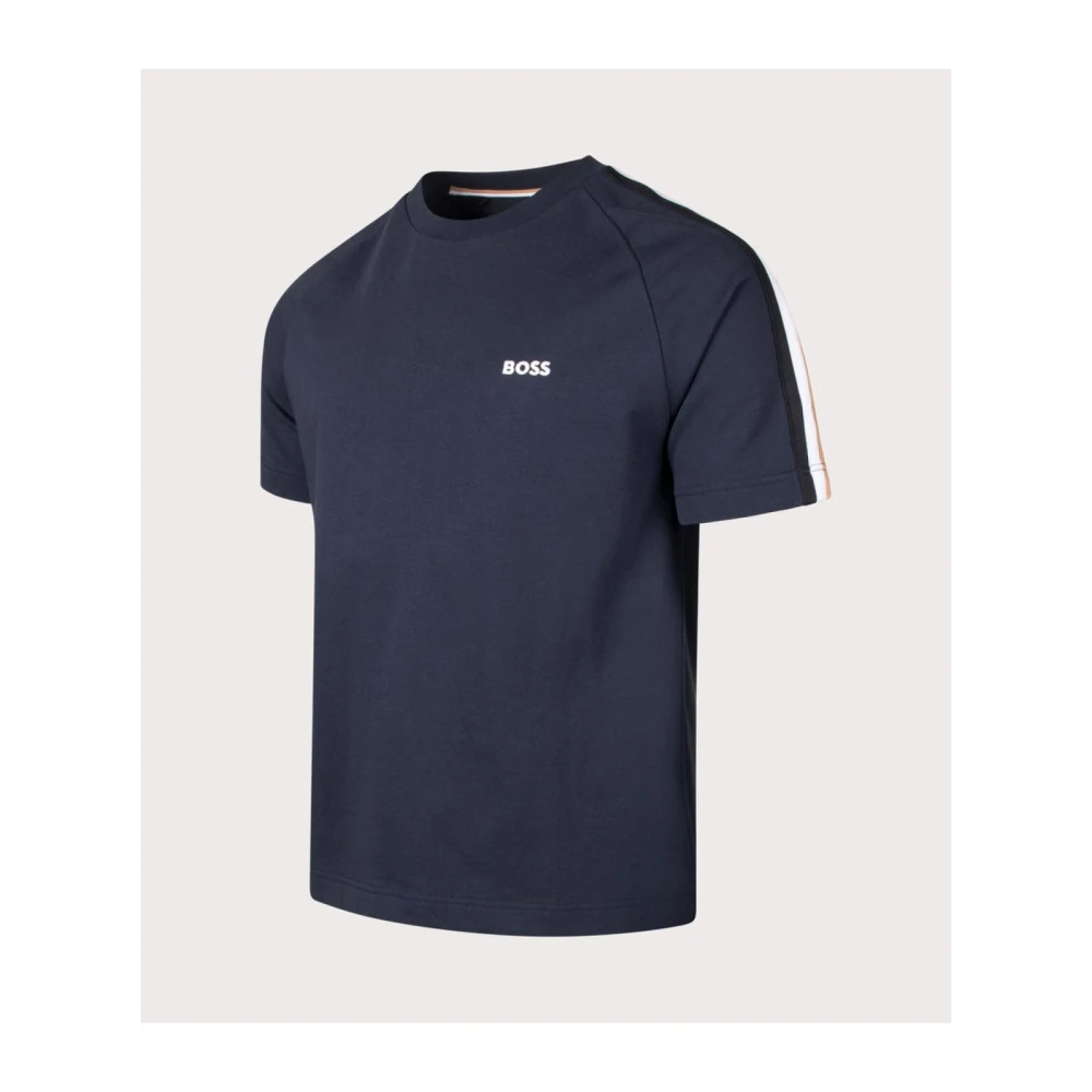 Hugo Boss Blauw Logo Katoenen T-Shirt Blue Heren