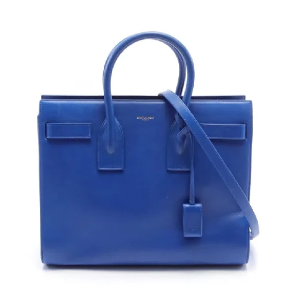 Saint Laurent Vintage Pre-owned Leather handbags Blue Dames