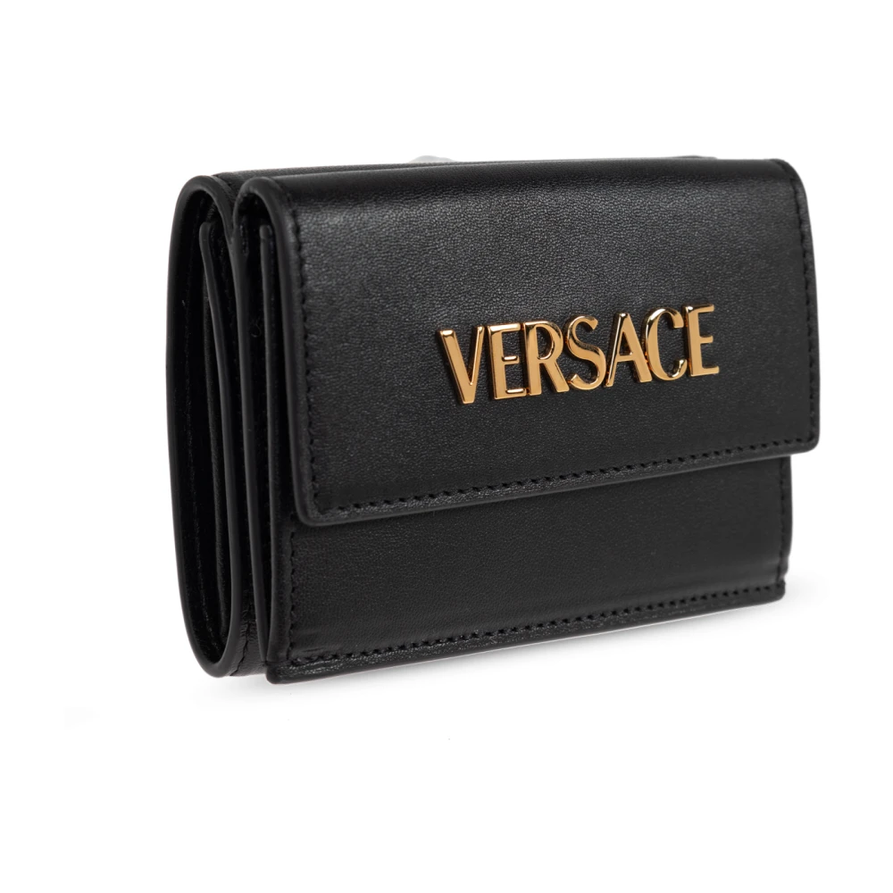 Versace Leren portemonnee Black Heren