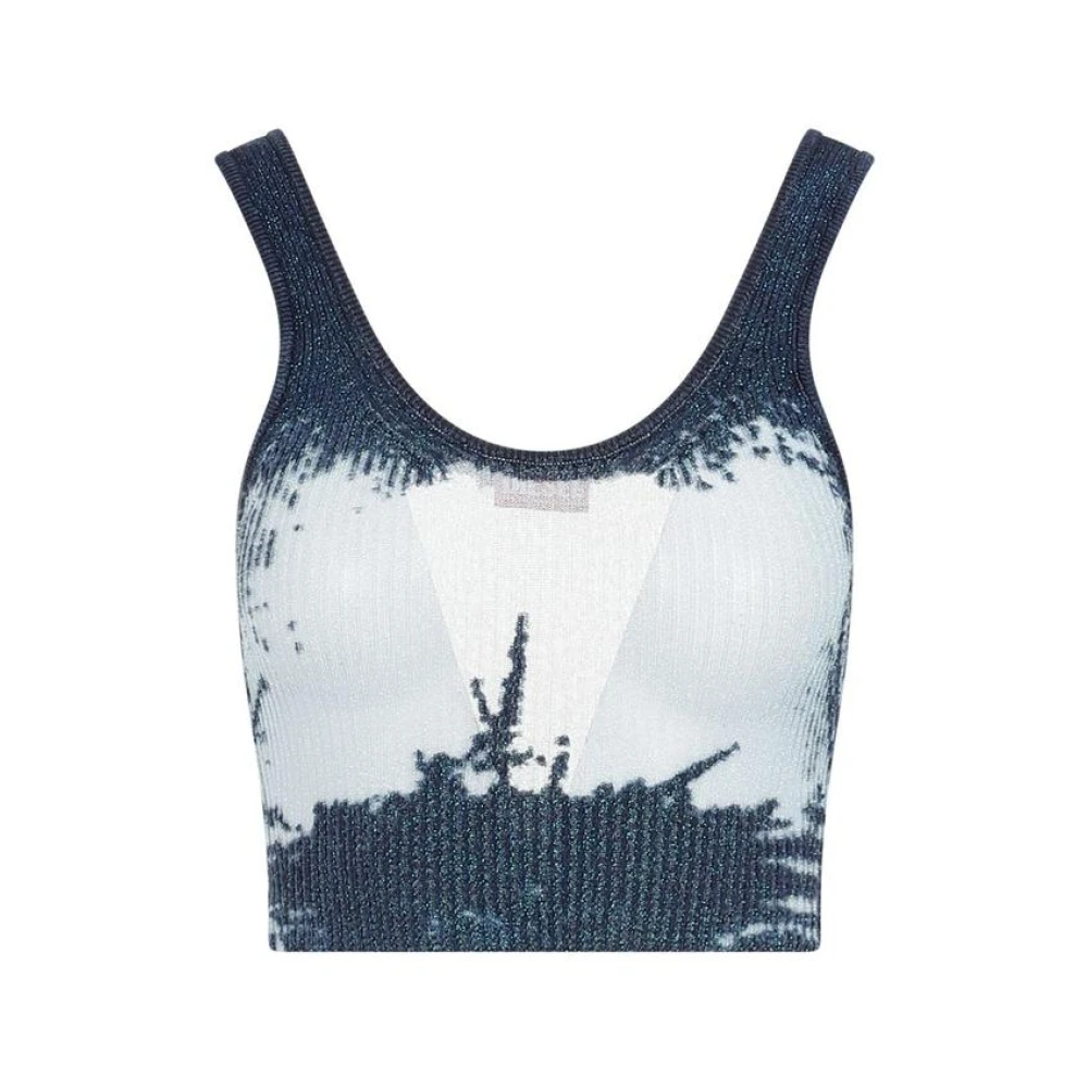 Diesel Femme Bleu Tops, Taille: 36 Fr M-Deidrina Cropped Top