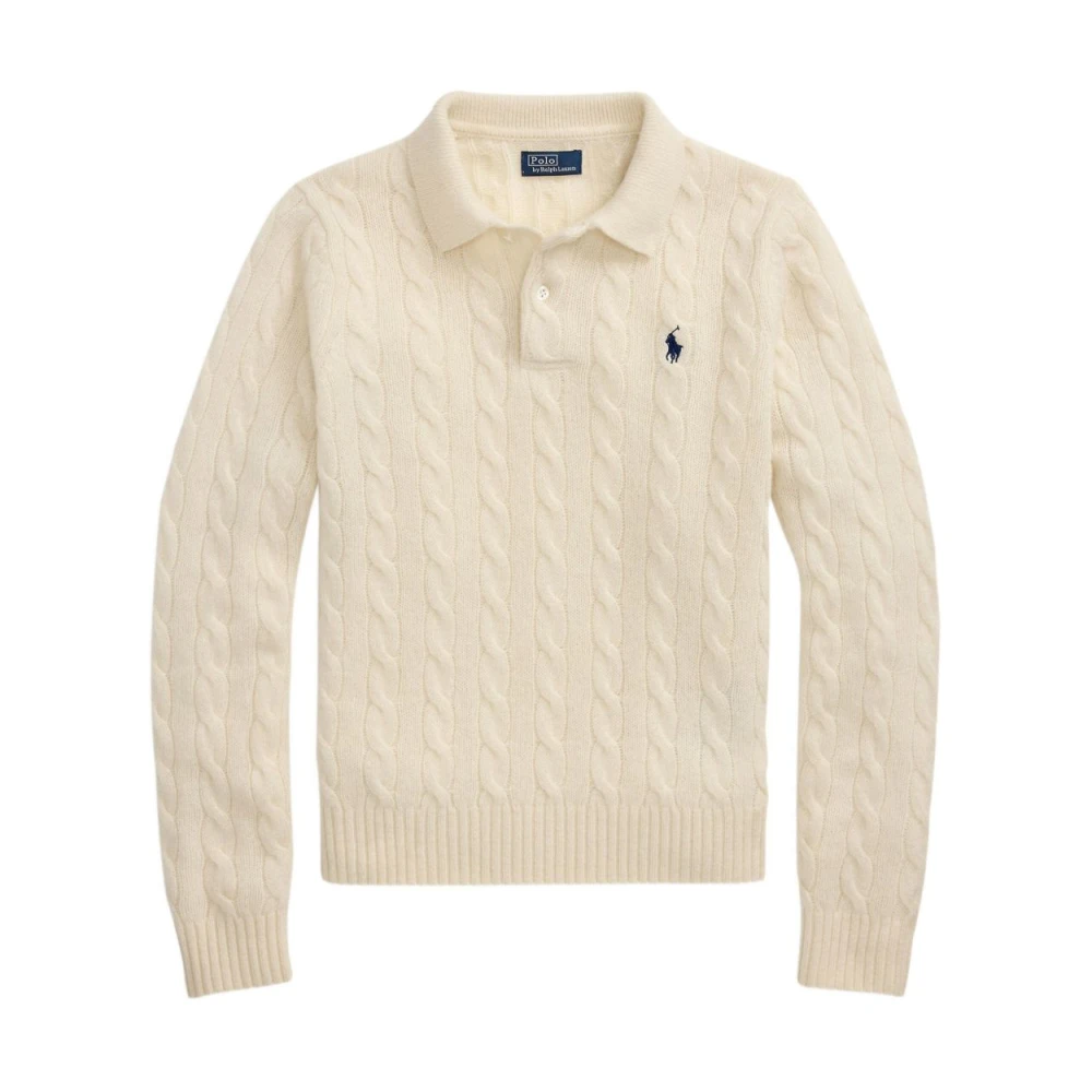 Polo Ralph Lauren Beige Round-Neck Knitwear, Female, M, Wool-Cashmere Jumper Aw25