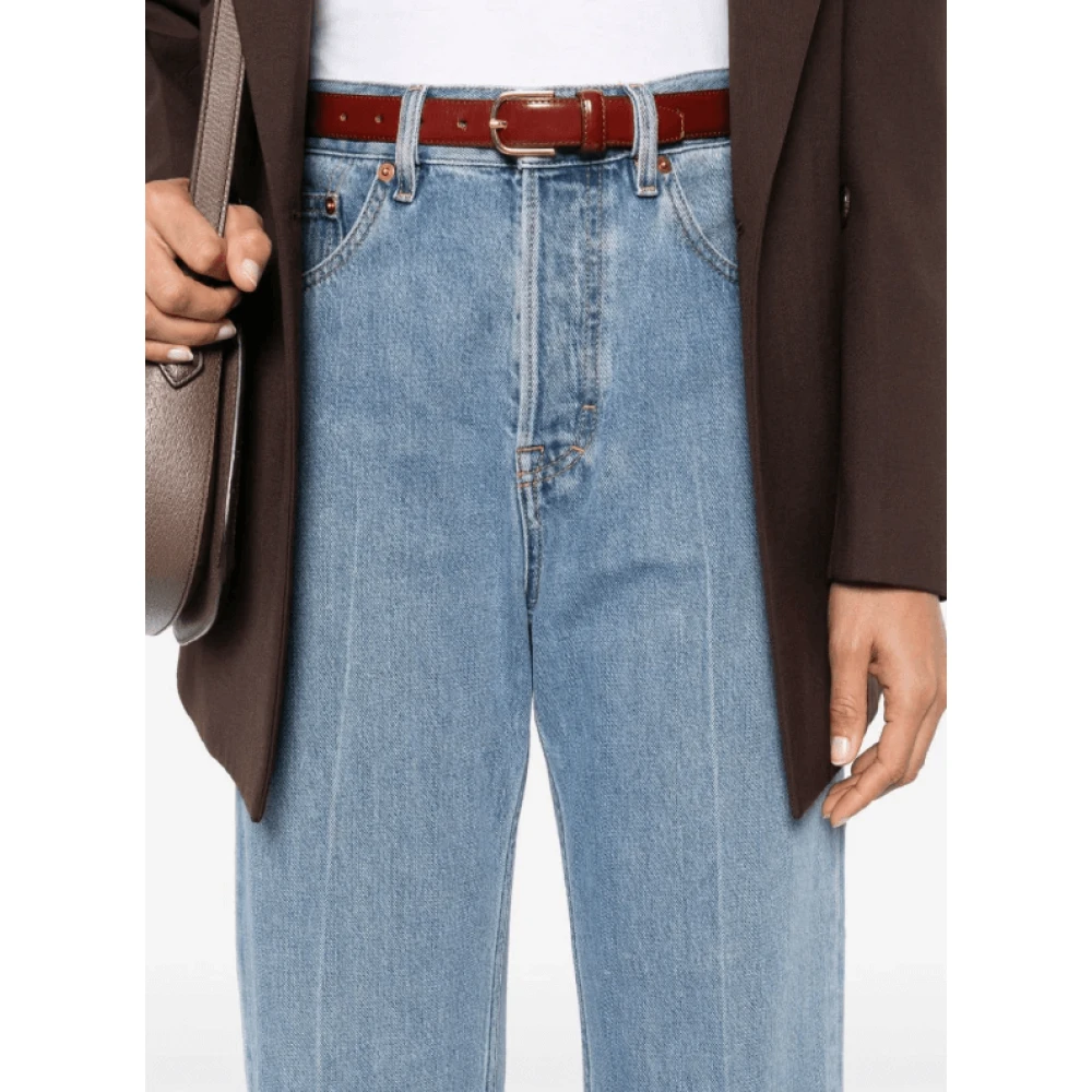 Gucci Blauwe Cropped Denim Jeans Blue Dames