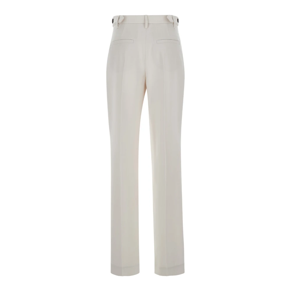 BRUNELLO CUCINELLI Witte Hoge Taille Wollen Broek White Dames