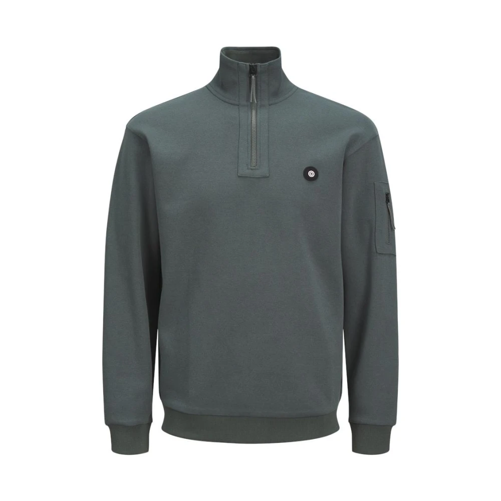 Jack & jones Urban Chic Half Zip Sweatshirt Green Heren