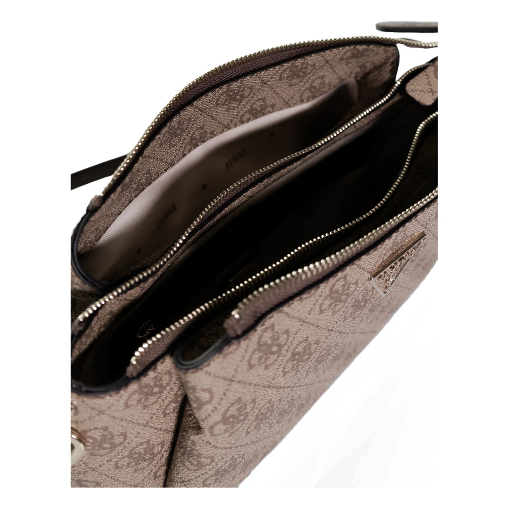 Guess Noelle Tri-Compartiment Crossbody Tas Beige Dames