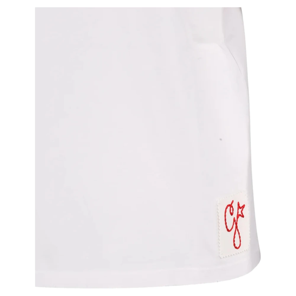 Golden Goose Distressed T-Shirt White Dames