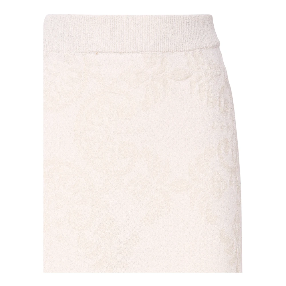Akep Lange Geruite Rok Elastische Taille Italië Beige Dames