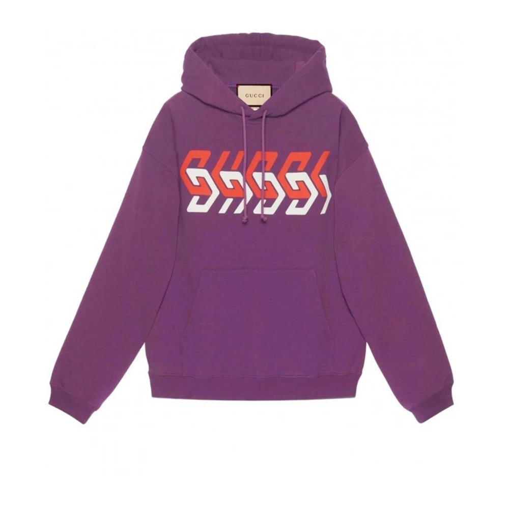 Gucci Paarse Katoenen Sweatshirt met Logodetail Purple Heren