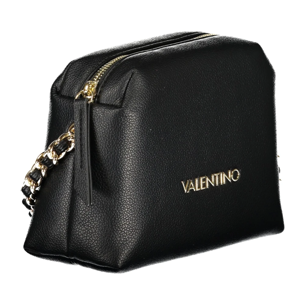 Valentino by Mario Valentino Zwarte Crossbody Tas met Ketting en Rits Black Dames