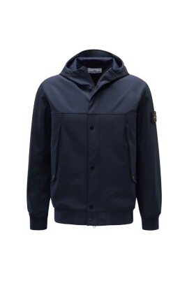 blouson-a-capuche-en-soft-shell-bleu