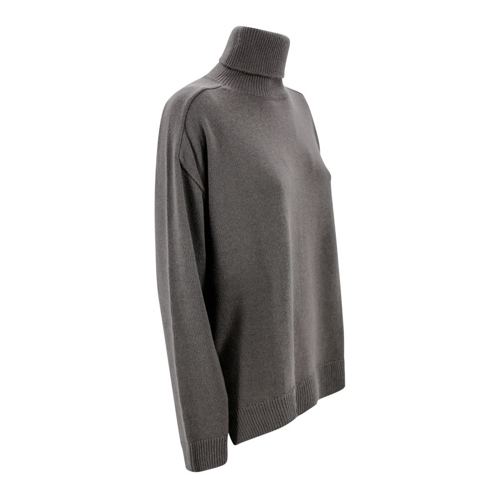 P.a.r.o.s.h. Taupe Gebreide Trui met Hoge Hals Gray Dames