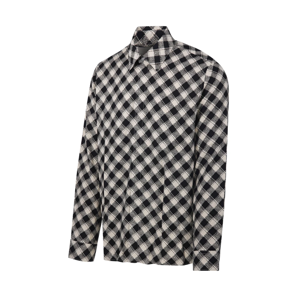 Ami Paris Zwart Wit Klassiek Overhemd Black Heren