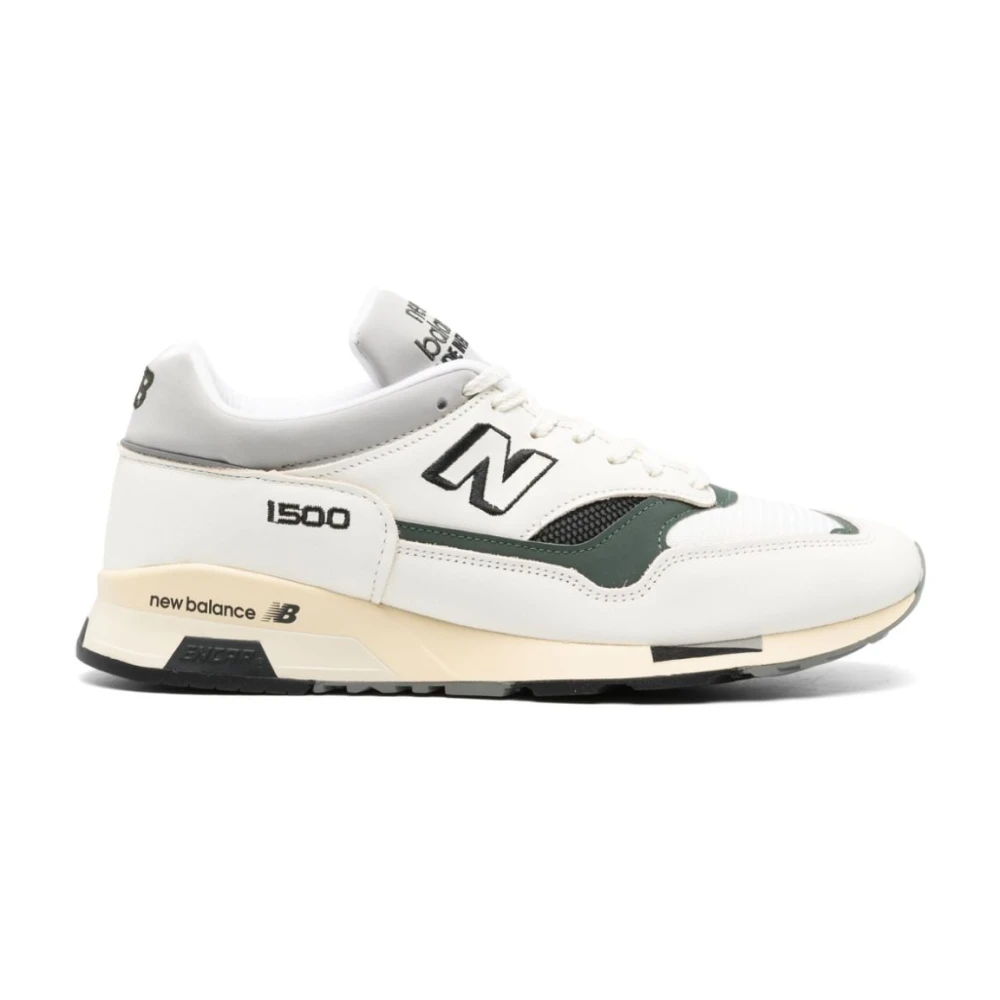 New Balance Men's White Sneakers,, Leather Trainers Panelled Design Size 8