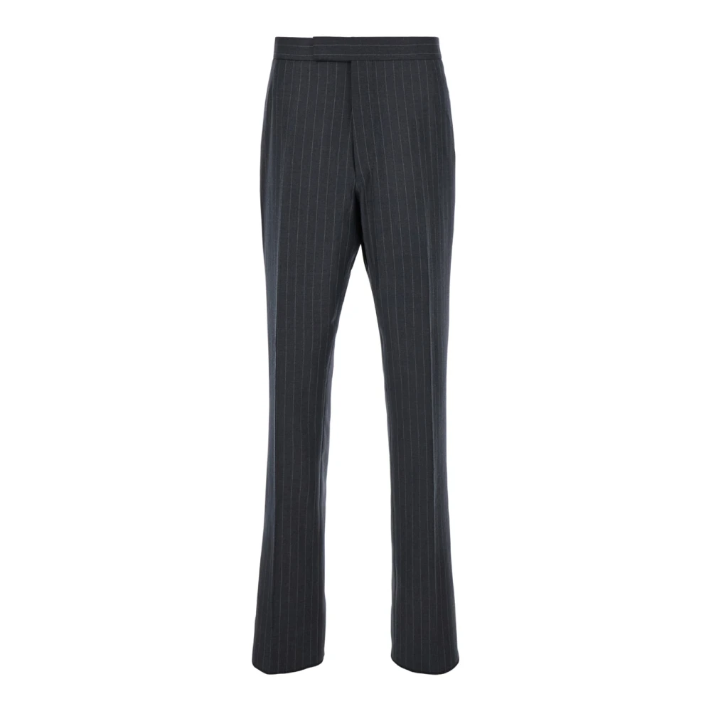 Thom Browne Grijze Gestreepte Wollen Broek Gray Heren