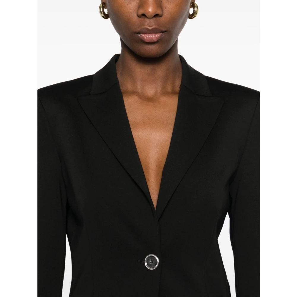 pinko Zwarte Geknoopte Jas met Klepzakken Black Dames