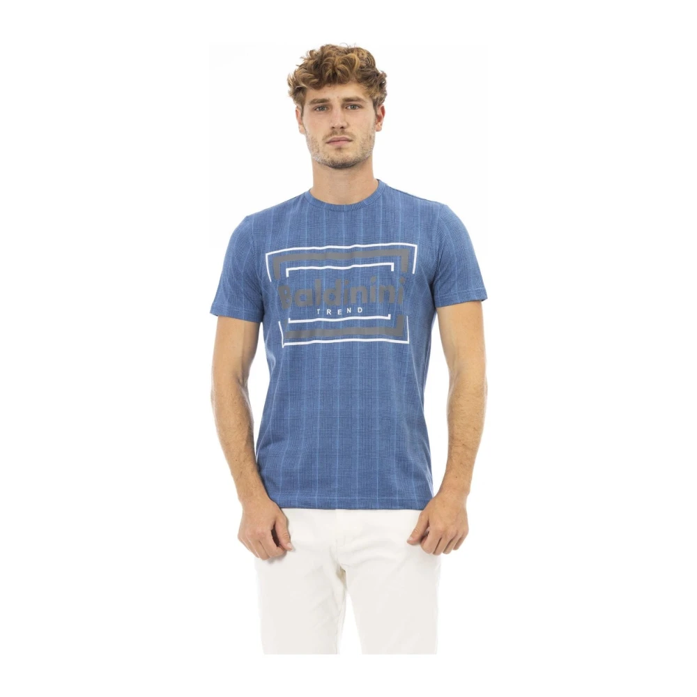 Baldinini Korte Mouw Ronde Hals T-shirt Blue Heren