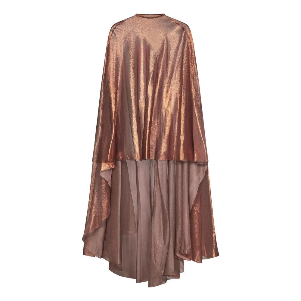 Maria Lucia Hohan Bruine Zijden Jas Asymmetrische Zoom Brown Dames