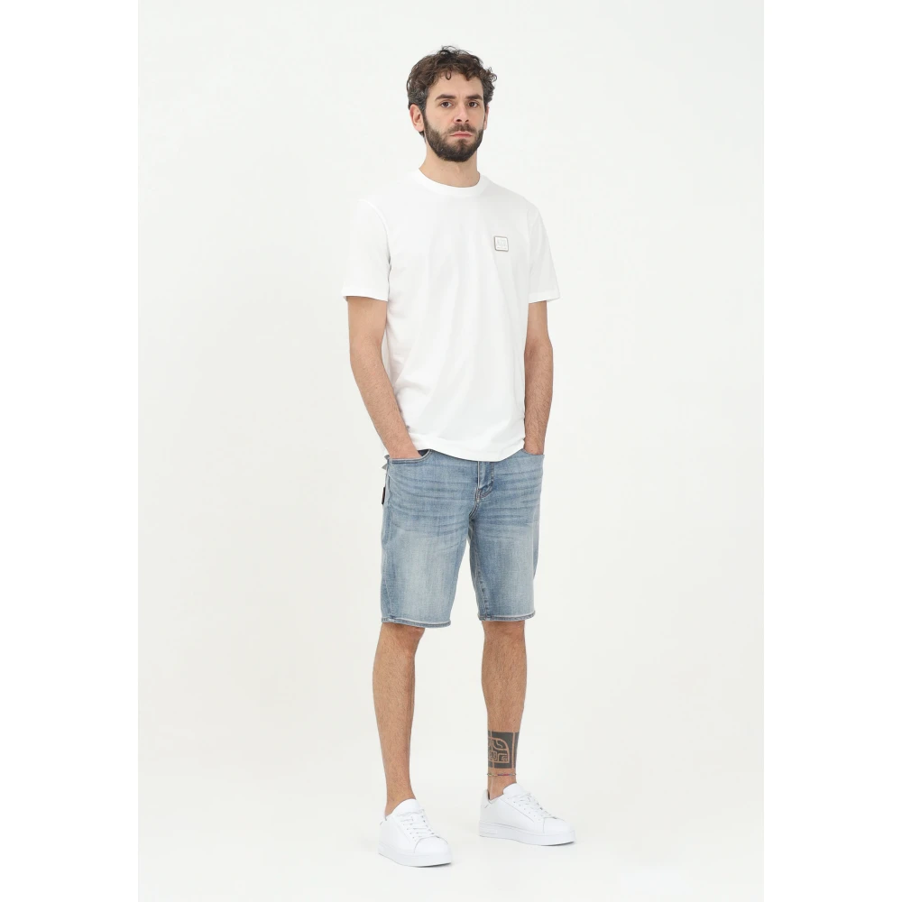 Armani Exchange Casual Denim Shorts voor Mannen Blue Heren