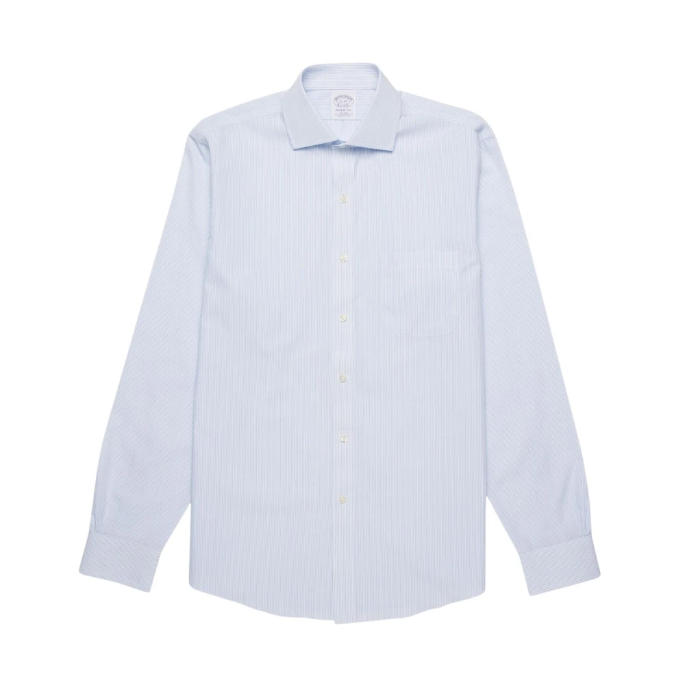 Brooks Brothers Men's Blue Regent Fit Non-Iron Spread Collar Dress Shirt - Formal Shirts - 4XL - Shirts