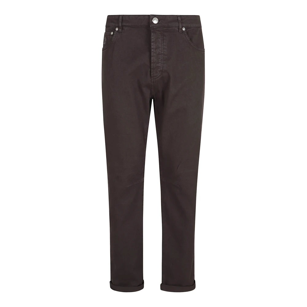 BRUNELLO CUCINELLI Caffè Dyed Denim Broek Black Heren