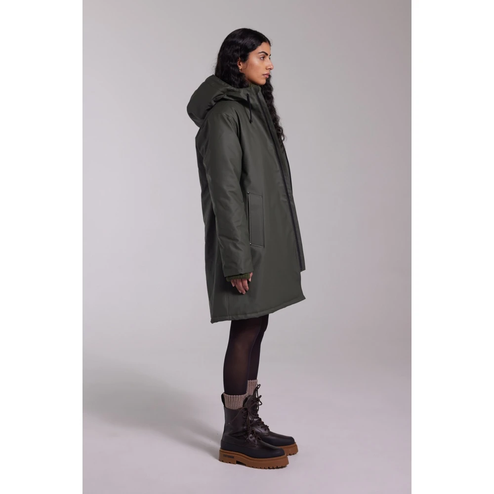 Stutterheim Warm A-Line Regenjas voor Vrouwen Green Dames