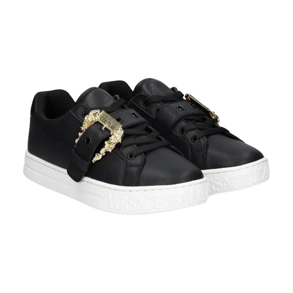 Versace Jeans Couture Zwart Goud Fondo Court Sneakers Dames Black Heren