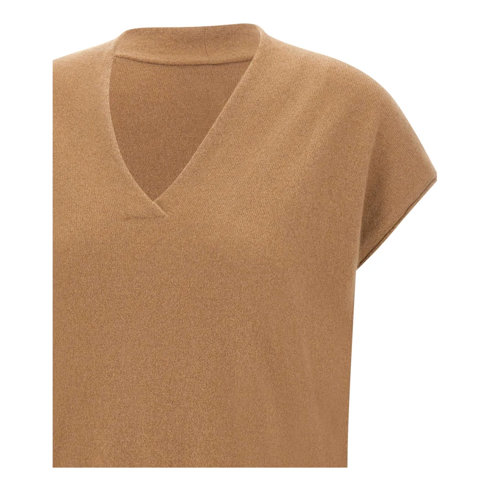 Hemisphere Kasjmier Gilet Hazelnoot Sweater Beige Dames