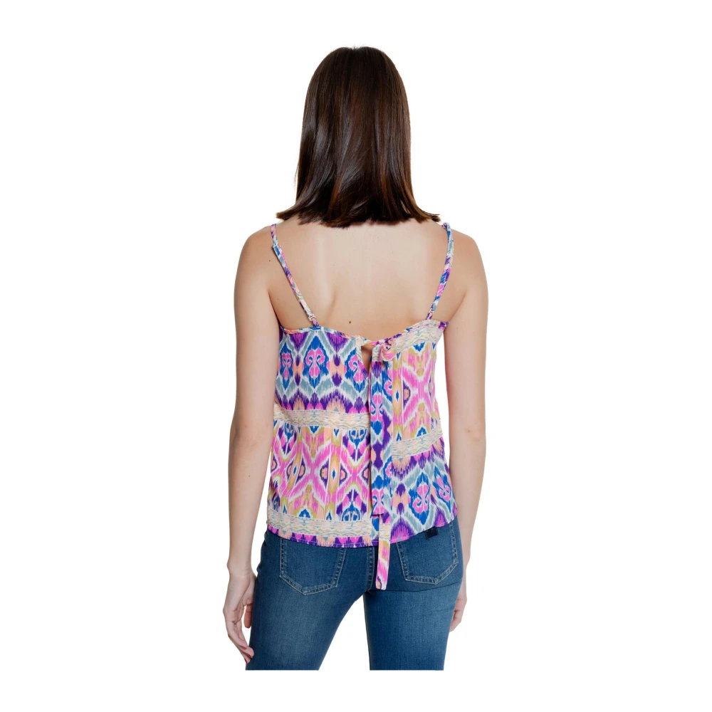 Only Fuchsia Ikat Print V-Hals Tank Top Multicolor Dames