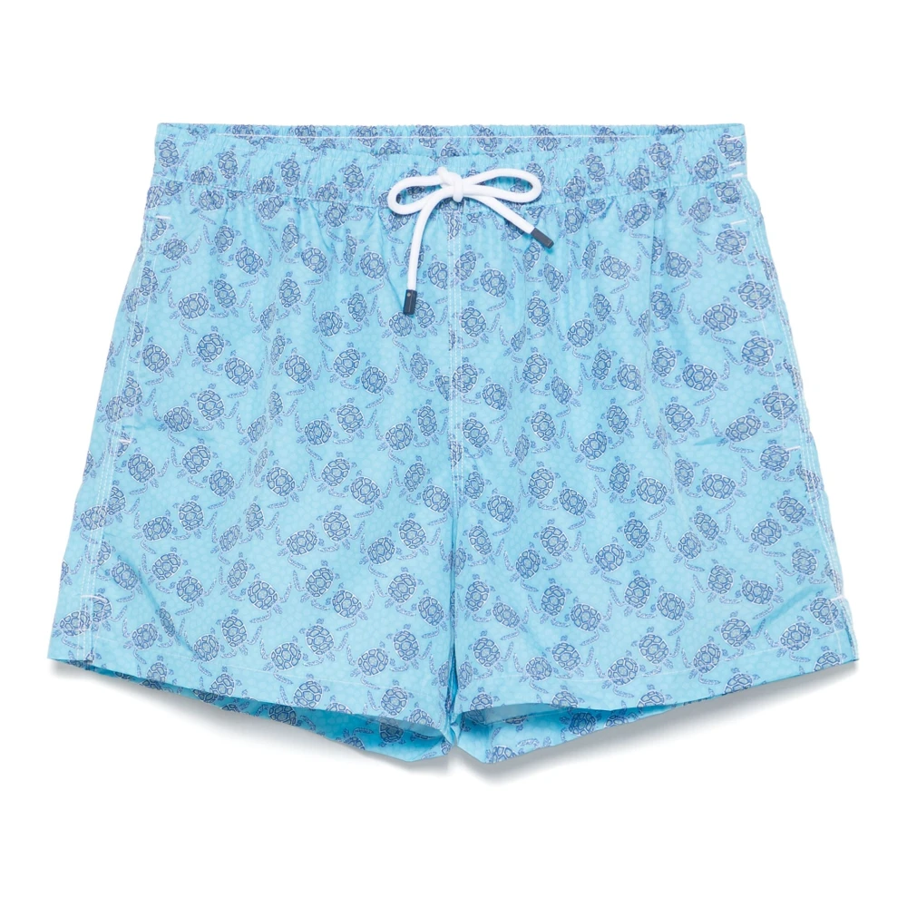 Fedeli Polyester Zwemshorts met Elastische Riem Blue Heren