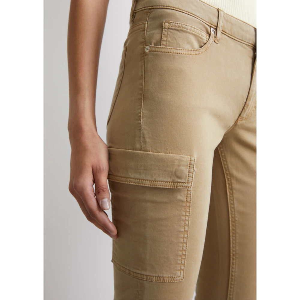 Marc O'Polo Broek model Lulea Cargo slim Beige Dames