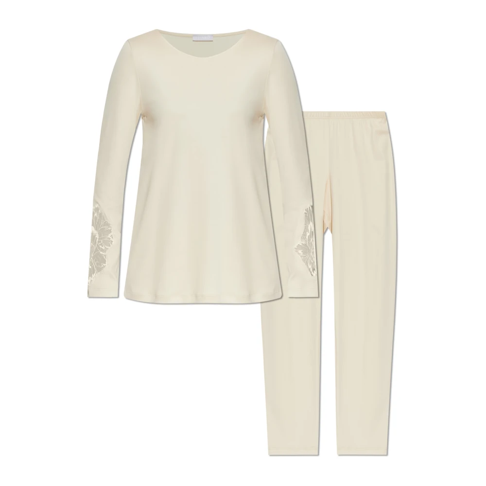 Hanro Donna Beige - Belen Nw L/Slv Pajama - Nightwear & Lounge - L