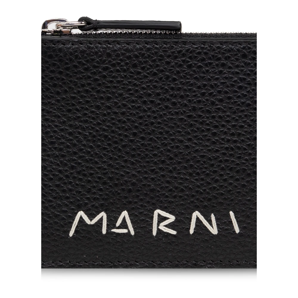 Marni Leren kaarthouder Black Heren