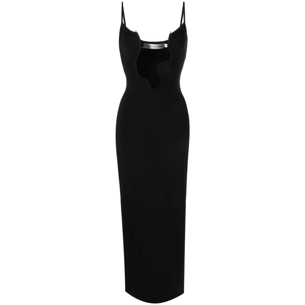 Christopher Esber Zwarte Wire Column Midi Jurk Black Dames