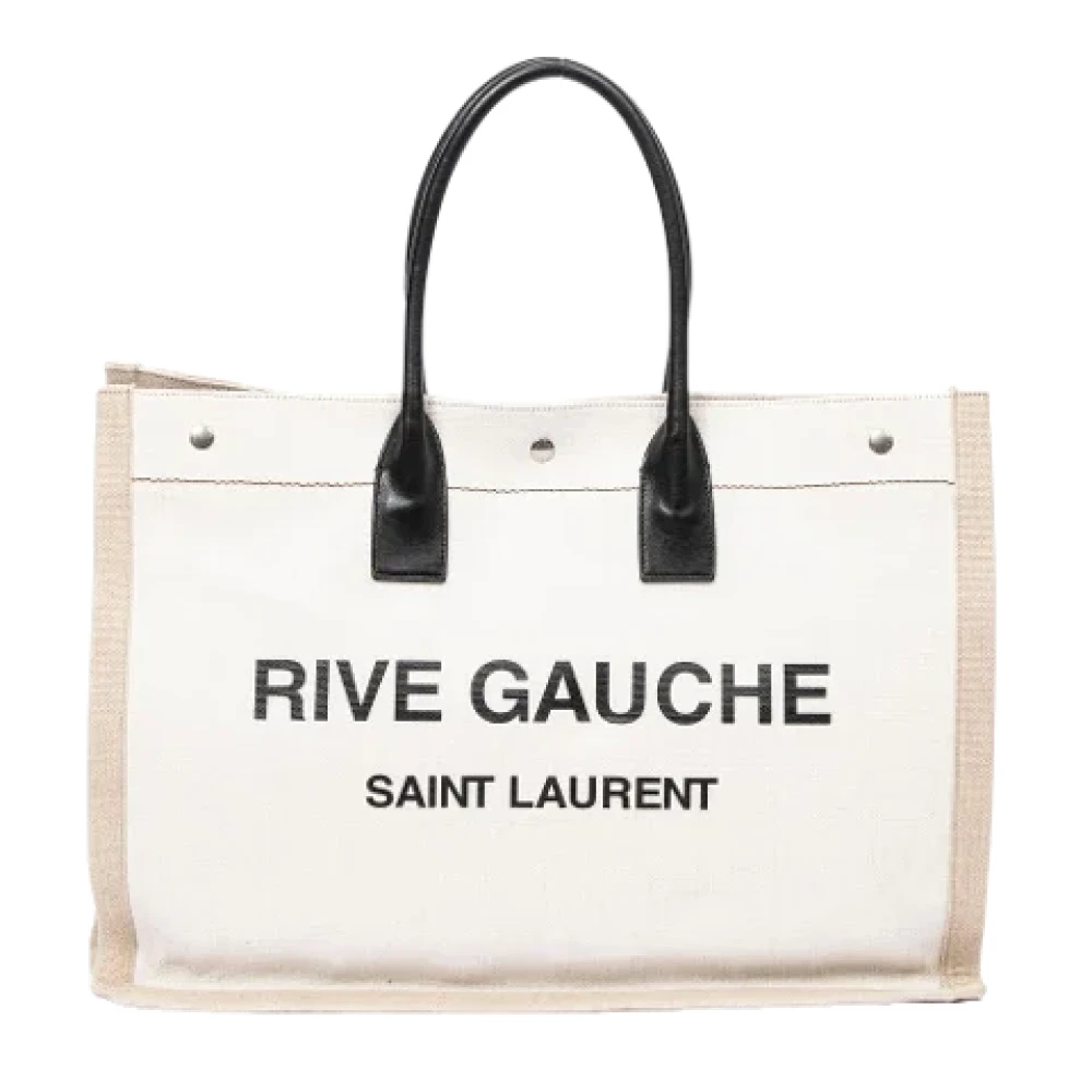 Saint Laurent Vintage Pre-owned Canvas handbags Beige Dames
