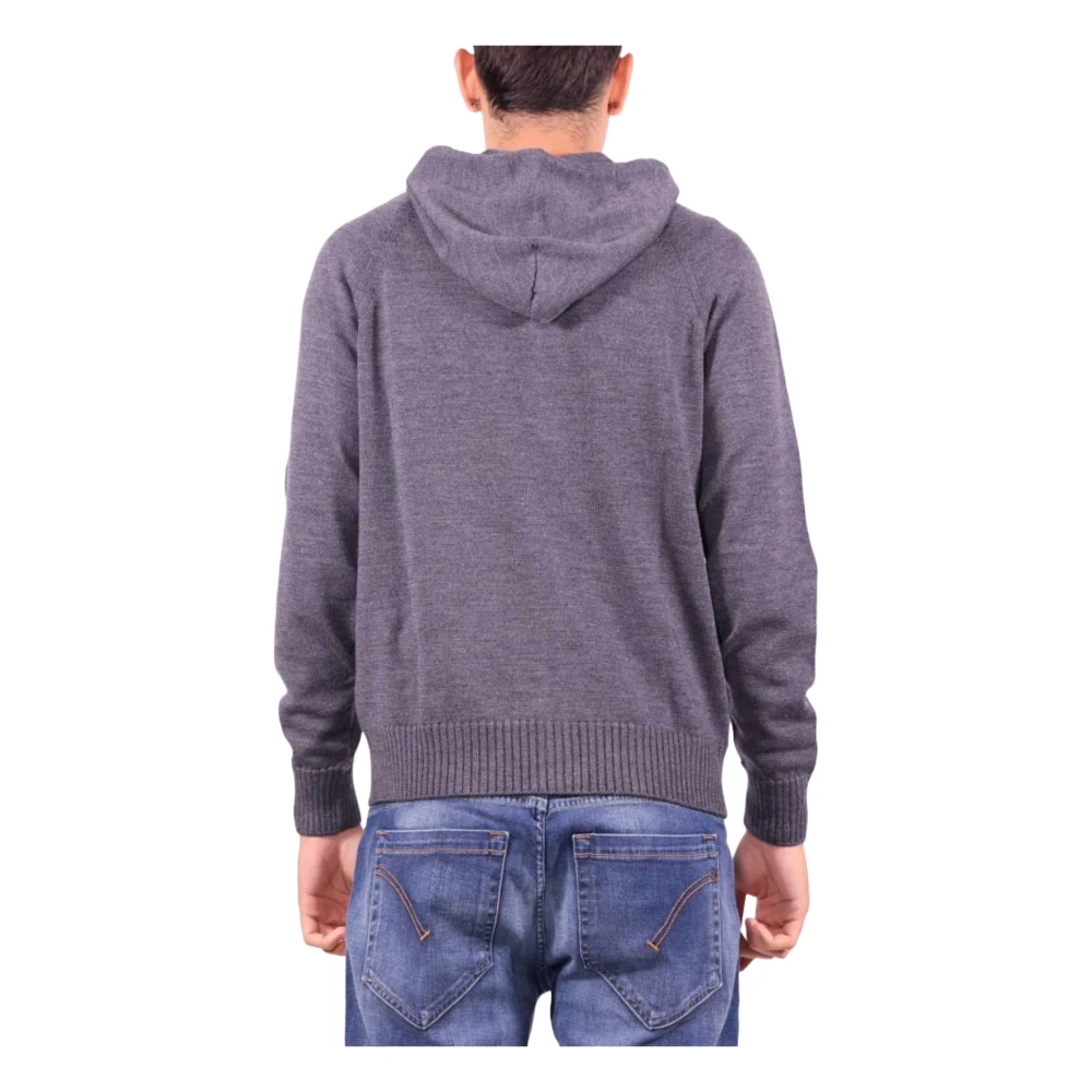 Drumohr Antraciet Merinowol Hoodie Trui Gray Heren