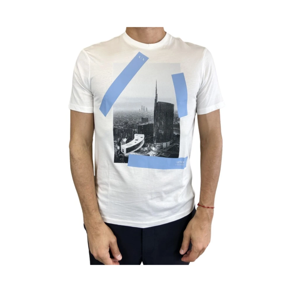 Armani Exchange Witte korte mouw T-shirt Multicolor Heren