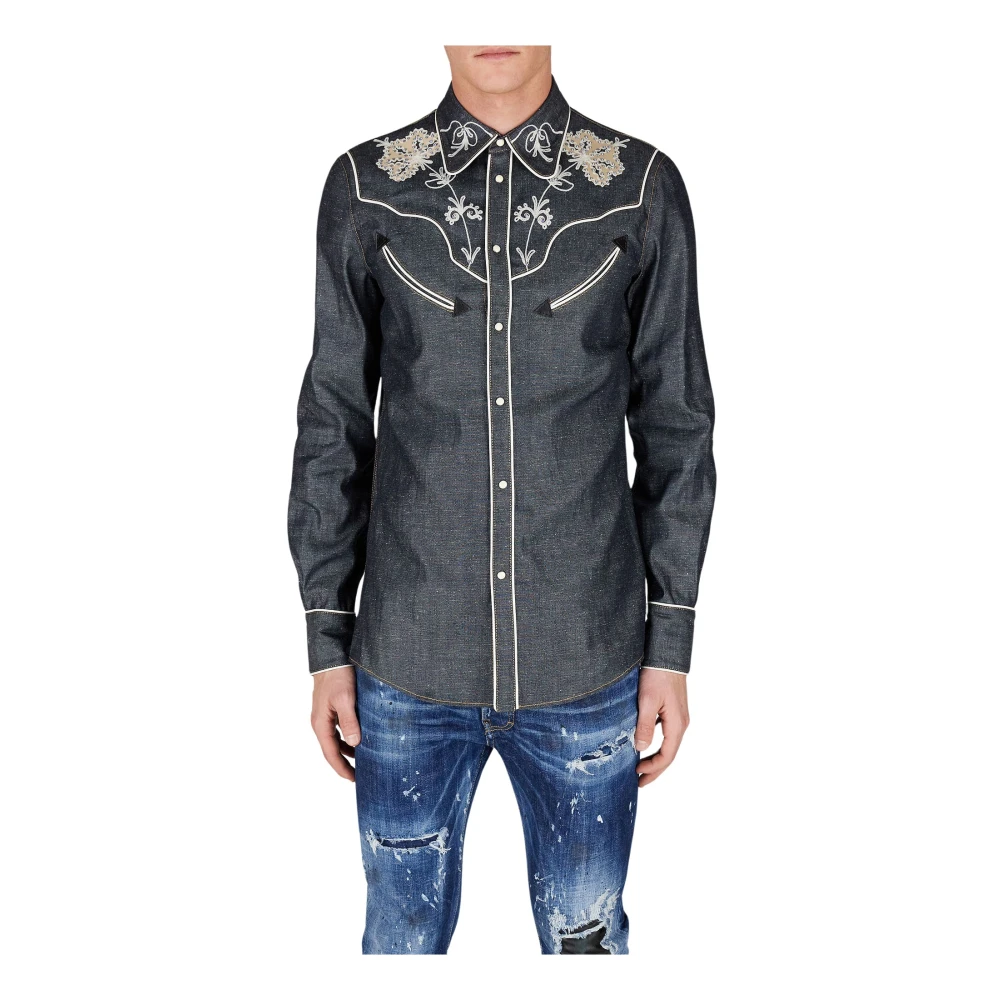 Dsquared2 Casual Shirts Gray Heren