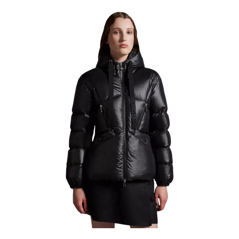 Moncler Geknoopte Korte Donsjas Black Dames