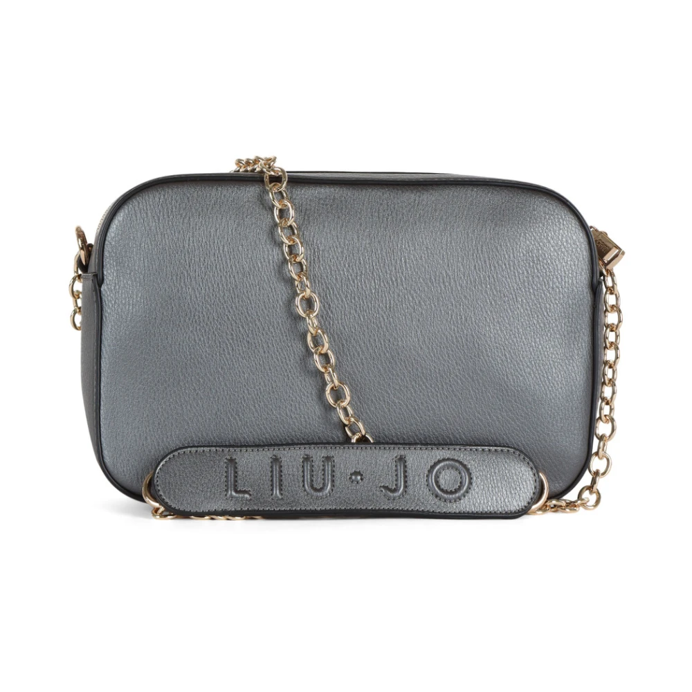 Liu Jo Eco-Leren Crossbody Tas met Ritssluiting Gray Dames