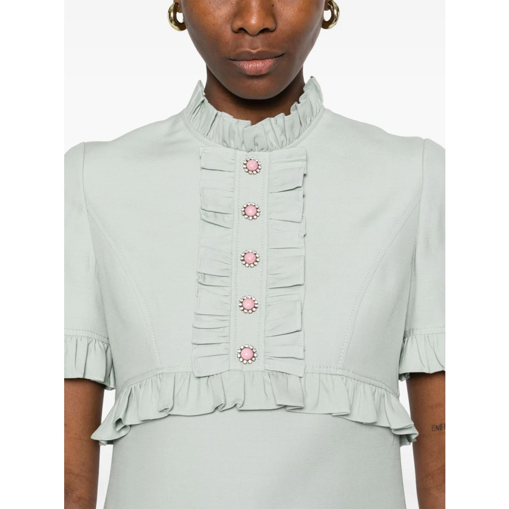Valentino Groene Jurk met Knoopdetail Green Dames