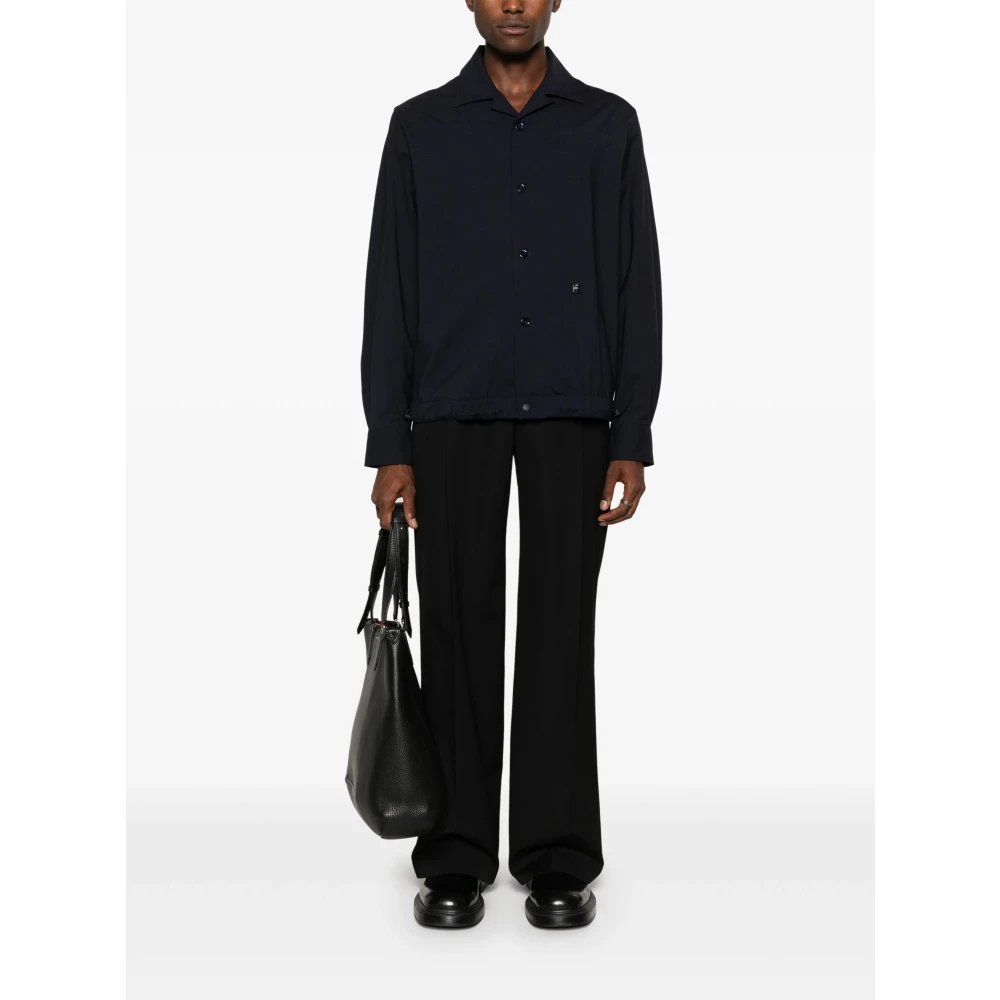 Givenchy Blauw wollen poplin overhemdjas Blue Heren