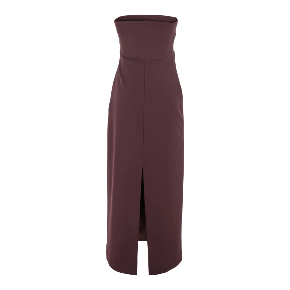 Plain Units Bordeaux Bustier Tech Fabric Jurk Red Dames