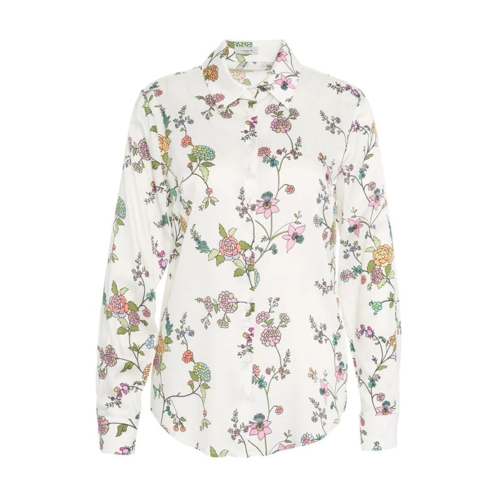 Himon's Witte Bloes Bloemen Elegant Stijl Multicolor Dames