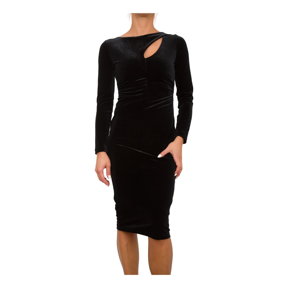 Armani Exchange Elegante Zwarte Jurk Black Dames