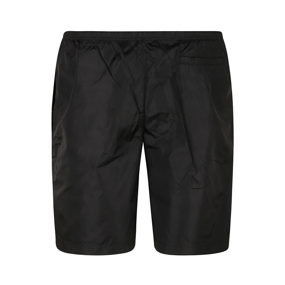 Palm Angels Zee Logo Zwemshorts Zwart Off White Black Heren